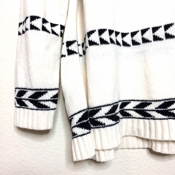 Oversized Vintage sweater long sleeve v neck tribal Aztec boho jumper 90’s print - Picture 2 of 8